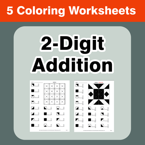 2-Digit Addition - Coloring Worksheets