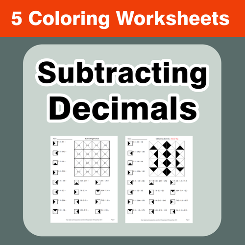 Decimals Coloring Worksheets Bundle | Teaching Resources