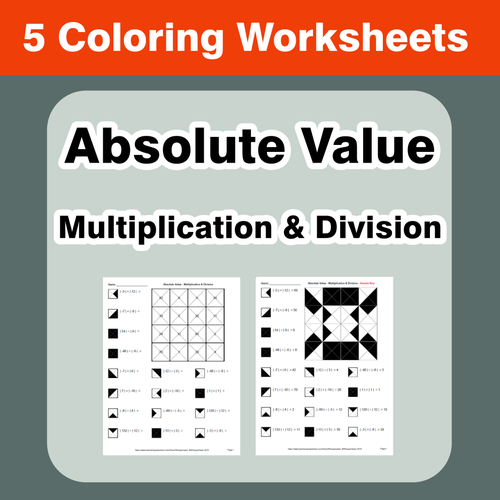 Absolute Value Multiplication & Division Coloring Worksheets