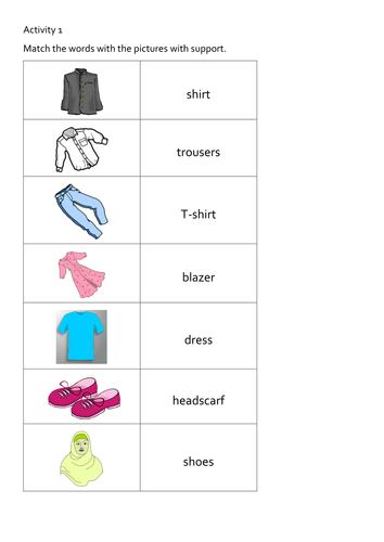 EAL Literacy Topic 16 - Clothes | Teaching Resources