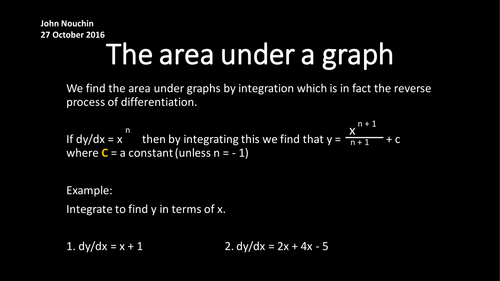 The area under a graph