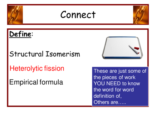 Series of pwpt that take you through basic introduction to organic chemistry for A level courses