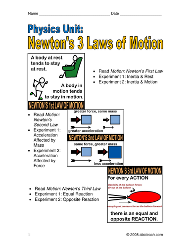 newton's law of motion assignment