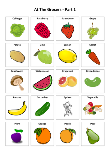 At The Grocers: Russian Vocabulary Card Sort | Teaching Resources