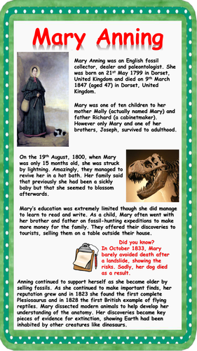 Mary Anning Reading Comprehension