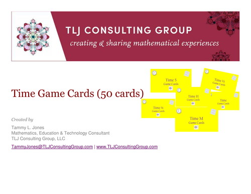 Time Game Cards (110 cards) | Teaching Resources