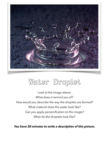 creative writing topic water