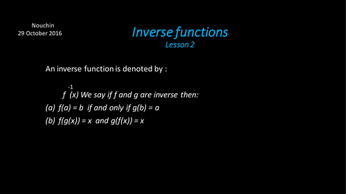 Inverse functions lesson 2
