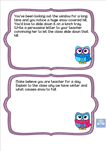 Winter Writing Prompts (Grades 6-8) | Teaching Resources