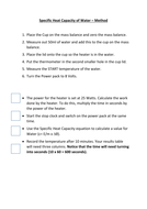 Specific Heat Capacity - Practical Method | Teaching Resources