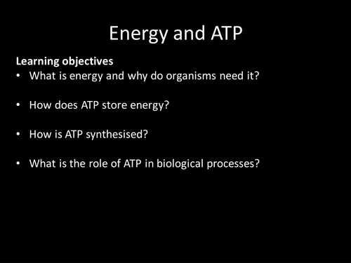 AQA AS & A-level Biology (2016 specification). Section 1 Topic 2: Nucleic acids. 3 Energy & ATP