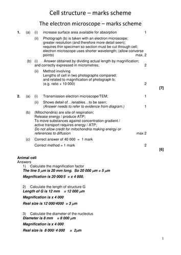 AQA AS & A-level Biology (2016 specification). Section 2 Topic 3: Cells. Class notes