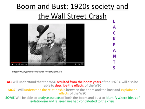 Edexcel Paper 1: Option F LESSON 9 Boom and Bust