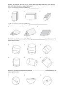 Volume Worksheet with answers [3D shapes] | Teaching Resources