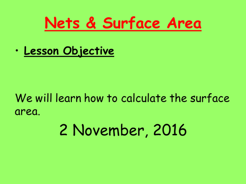 Nets and surface area lesson