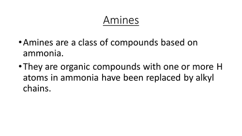 Basicity and the preparation of amines - for new OCR A Chemistry A Level Specification