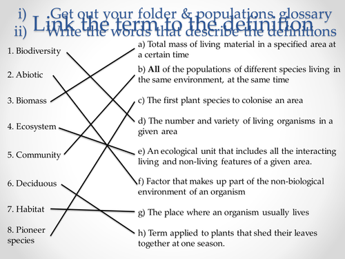 AQA A-level Biology (2016 specification). Section 7 Topic 19: Populations 6 Succession