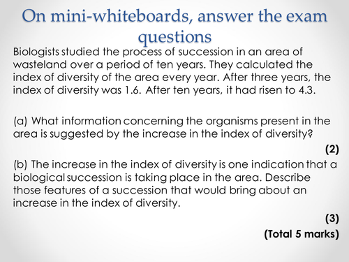 AQA A-level Biology (2016 specification). Section 7 Topic 19: Populations 7 Conservation