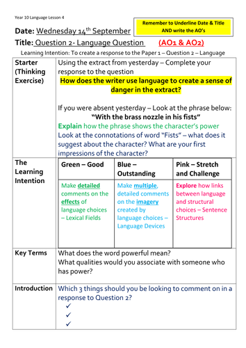 Language Paper 2 - Language Analysis