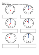 year 1 telling the time to oclock teaching resources