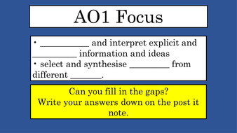 AQA English Language Paper 1 AO1 AO2 Language and Structure Analysis ...