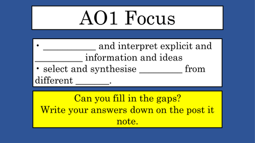AQA English Language Paper 1 AO1 AO2 Language and Structure Analysis ...