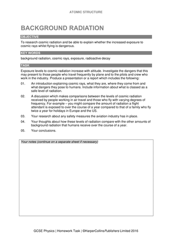 KS4 Radiation - Background radiation (Higher physics only)