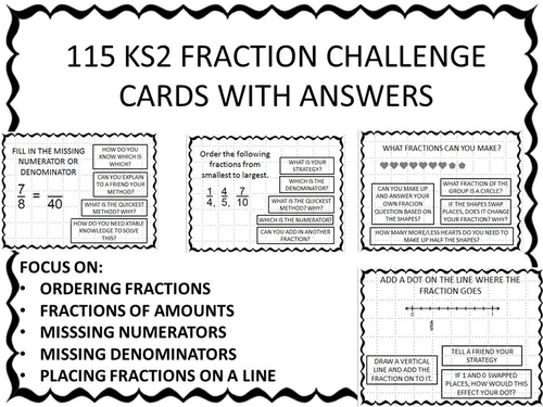 mastery fraction pack KS2 115 challenges