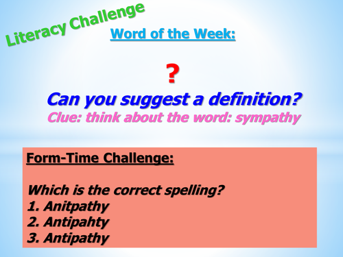 LITERACY: word of the week | Teaching Resources