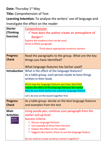 Holes - Scheme of Learning - Lessons 3&4