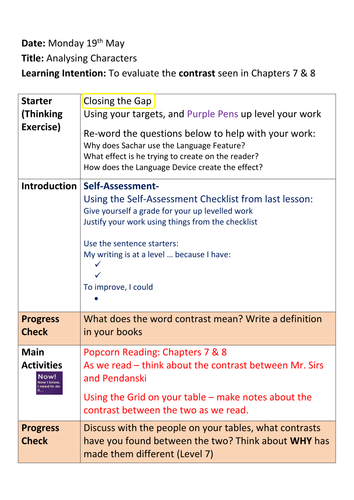 Holes - Scheme of Learning - Lessons 9&10