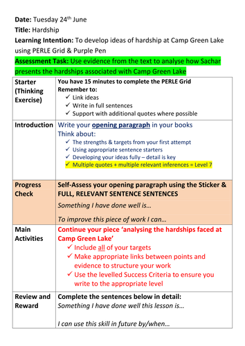 Holes - Scheme of Learning - Lessons 19&20