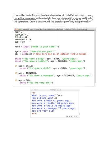 Variables and Constants | Teaching Resources