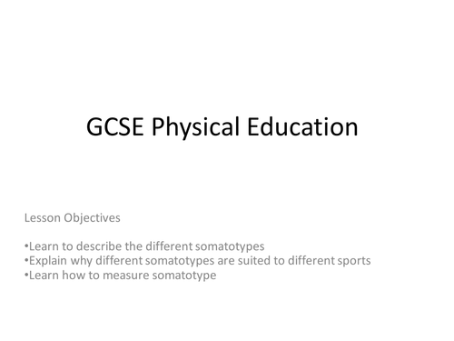 GCSE PE - Different Body Types