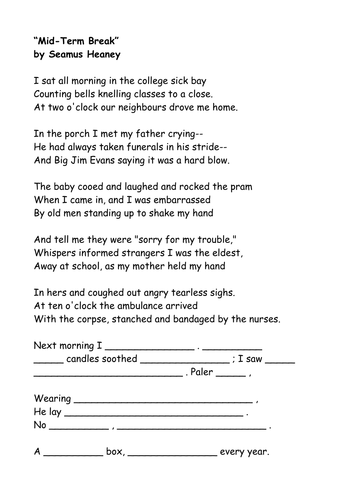 poetry homework year 1