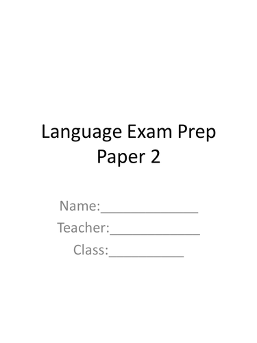 AQA Language Paper 2 Revision Booklet and Anthology | Teaching Resources