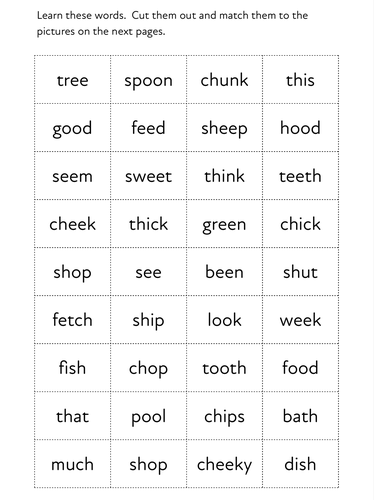 Introduces ch, sh, th, oo, ee. Read the sentences. | Teaching Resources