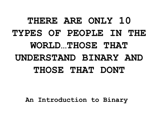 Introduction to Binary | Teaching Resources