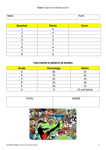 AS PE EDEXCEL (new spec) Topic 5: Sport and Society Exam