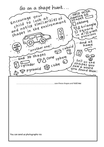 Early years home learning activities picture