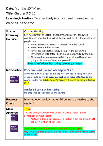 Boy in the Striped Pyjamas - Lesson 17-19