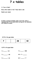 7 Times Table Mastery check | Teaching Resources