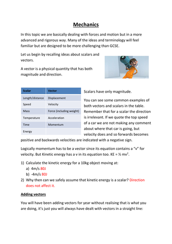 Answers for the A-level mechanics booklet