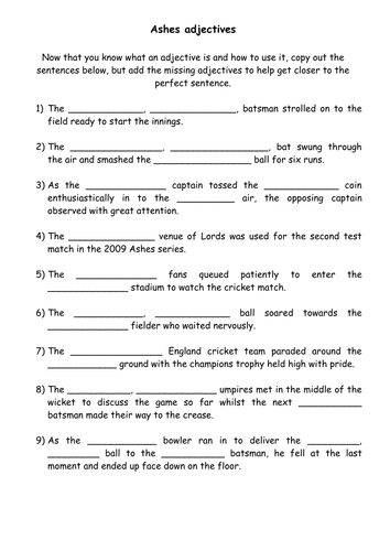 Cricket through English in KS2 | Teaching Resources