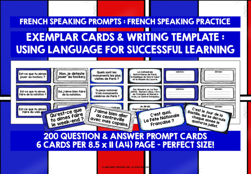 FRENCH SPEAKING PRACTICE BUNDLE 1 | Teaching Resources