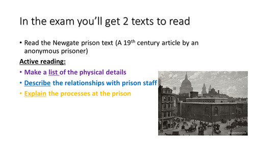 AQA English language 9-1 paper 2 preparation for Q1 & Q2 UPDATED - with structure strip