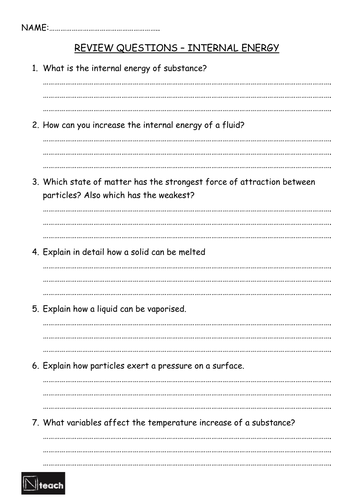 GCSE AQA Physics - P6.4 Internal Energy