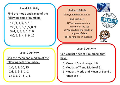 Differentiated Averages Starter with Problem Solving