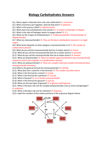 CCEA A-LEVEL BIOLOGY 2016 SPECIFICATION: AS 1: MOLECULES REVISION