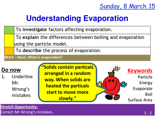 Evaporation and boiling lesson